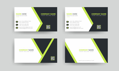 Double-sided two colour luxury business card design template.