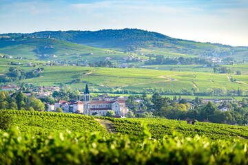Paysage et vignobles du Beaujolais, Fleurie et Villié-Morgon, France