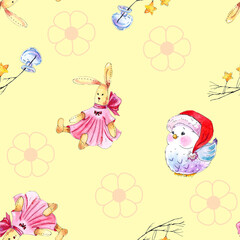 seamless pattern of christmas toys