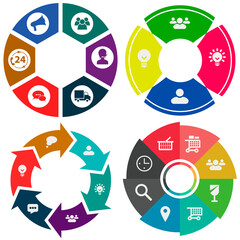 Business infographics. Set of pie chart.