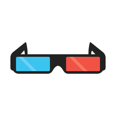 Vector illustration of 3d glasses on white background