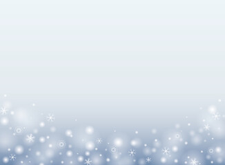 Winter landscape with snowflakes illustration background