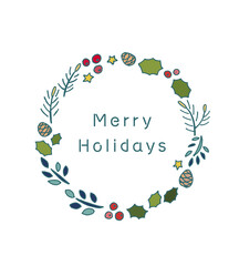 Christmas Wreath vector illustration frame