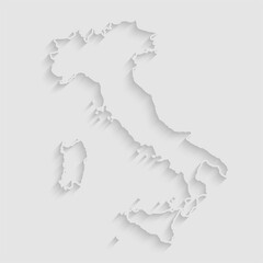 Vector outline map Italy with creative shadow