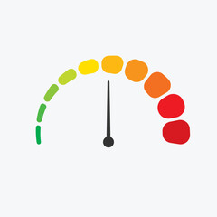 Speedometer icon. green to red color. vector icon illustration