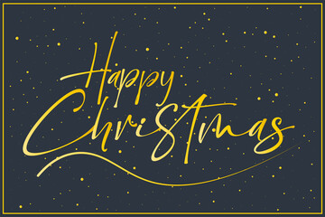 Obraz na płótnie Canvas Happy Christmas - handwritten lettering. Festive modern vector /EPS design for card, poster, banner, label etc