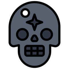 skull filled outline icon