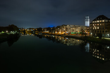 Fototapeta premium panoramic view of Mülheim an der Ruhr / Germany at night