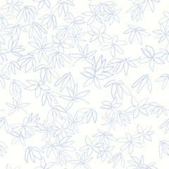 Hand drawn flowers seamless pattern. Floral scetch vector illustration. Hawaiian short style. Fashionable fabric print