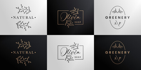 golden branding logo design collection boutique