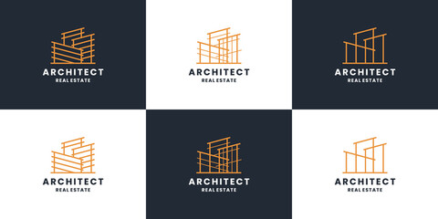 building construction, architect logo design collection. for real estate, contractor.