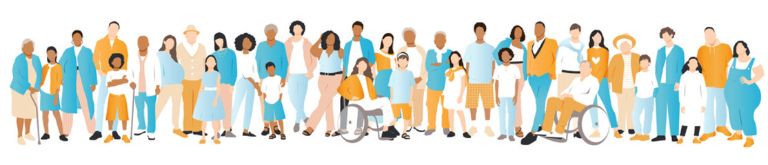 Fototapeta premium People stand by side together.