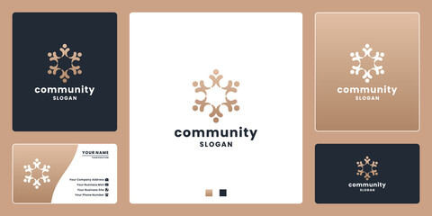 minimal elegance community logo design for people team, group