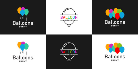 funny moment logo design party balloons © amor