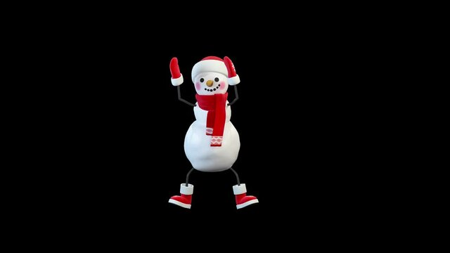 Snowman dancing a long tap dance