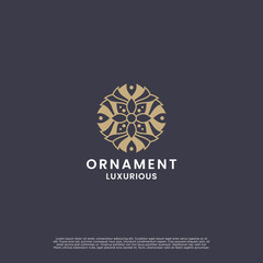 flower ornament, mandala logo design