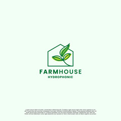 green house logo design for farming company. nature house hydroponic logo