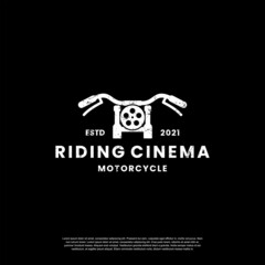 cinema riding logo design template