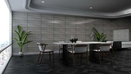 modern white office meeting room for company logo mockup
