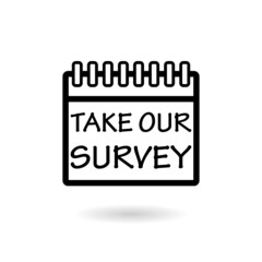 Take Our Survey icon with shadow