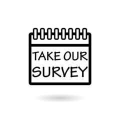 Take Our Survey icon with shadow