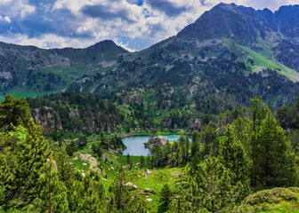 The lakes of colomers in the aran valley of the pyrenees
