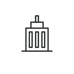 simple building icon on white background