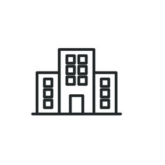 simple building icon on white background