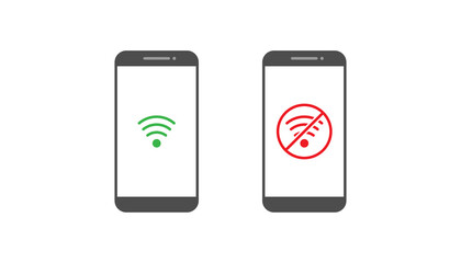 Smartphone and wifi notification icon vector design on white background