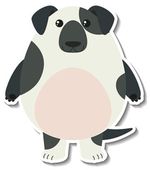 Chubby dog animal cartoon sticker