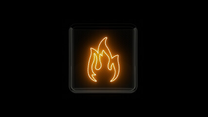 Fire. Flames. Nixie tube indicator. Gas discharge indicators and lamps. 3D. 3D Renderingv