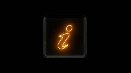 Info. Info button. Nixie tube indicator digit. Gas discharge indicators and lamps. 3D. 3D Rendering