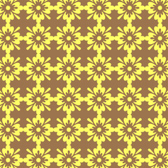 Abstract floral pattern. Beige and yellow vector background. Geometric leaf decoration. Graphic modern pattern