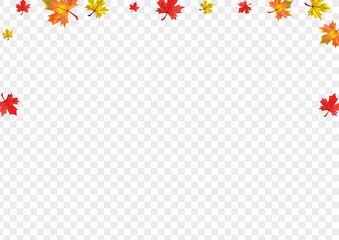 Obraz premium Ocher Floral Background Transparent Vector. Foliage Design Texture. Brown October Plant. Decor Leaf Illustration.