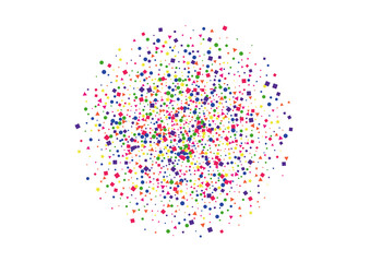 Yellow Surprise Square Decoration. Geometric Confetti Background. Red Circle Illustration. Party Dot Illustration. Orange Fiesta Star.