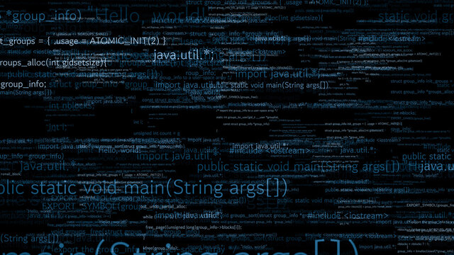 Visionary programming and coding of future software . 3D rendering computer graphic .