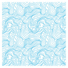 Seamless pattern with blue linear waves.