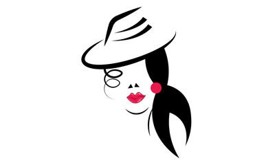Beautiful Woman face design for print or use as logo design, card, flyer or T Shirt