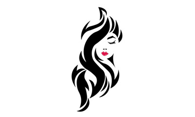 Beautiful Woman face design for print or use as logo design, card, flyer or T Shirt