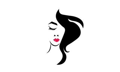 Beautiful Woman face design for print or use as logo design, card, flyer or T Shirt