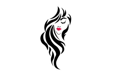 Beautiful Woman face design for print or use as logo design, card, flyer or T Shirt