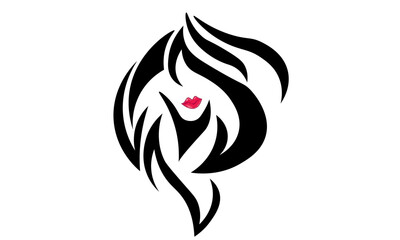 Beautiful Woman face design for print or use as logo design, card, flyer or T Shirt