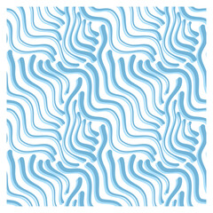 Pattern drawn by a line of doodles forming abstract waves. Figure for textiles.