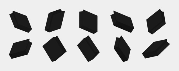 Black paper bag collection with different views and angles