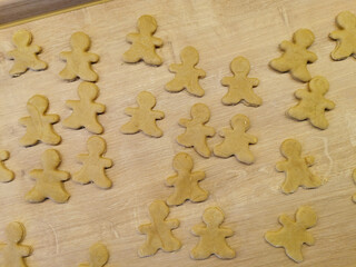 Cooking Christmas gingerbread men. Christmas and New Year