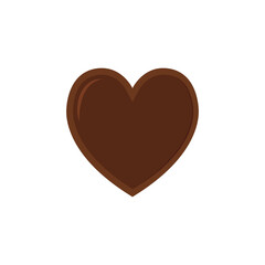 Chocolate Heart icon. Vector chocolate candy Valentine’s Day. Dessert.