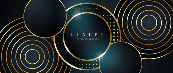 Luxury blue background vector. Abstract dark blue and golden lines with glow effect. Modern style wallpaper for Chinese New Year, ads, sale banner, business presentation and packaging design.