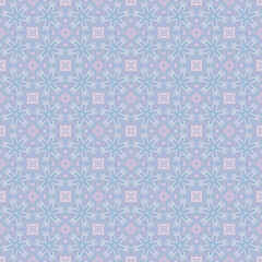 Snowflake pattern. Blue on a purple background.
