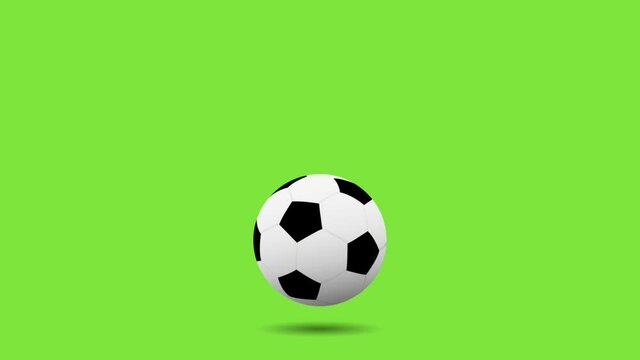 soccer ball bouncing on green background, chroma key