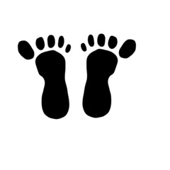 Human footprint. Print. Black footprint.